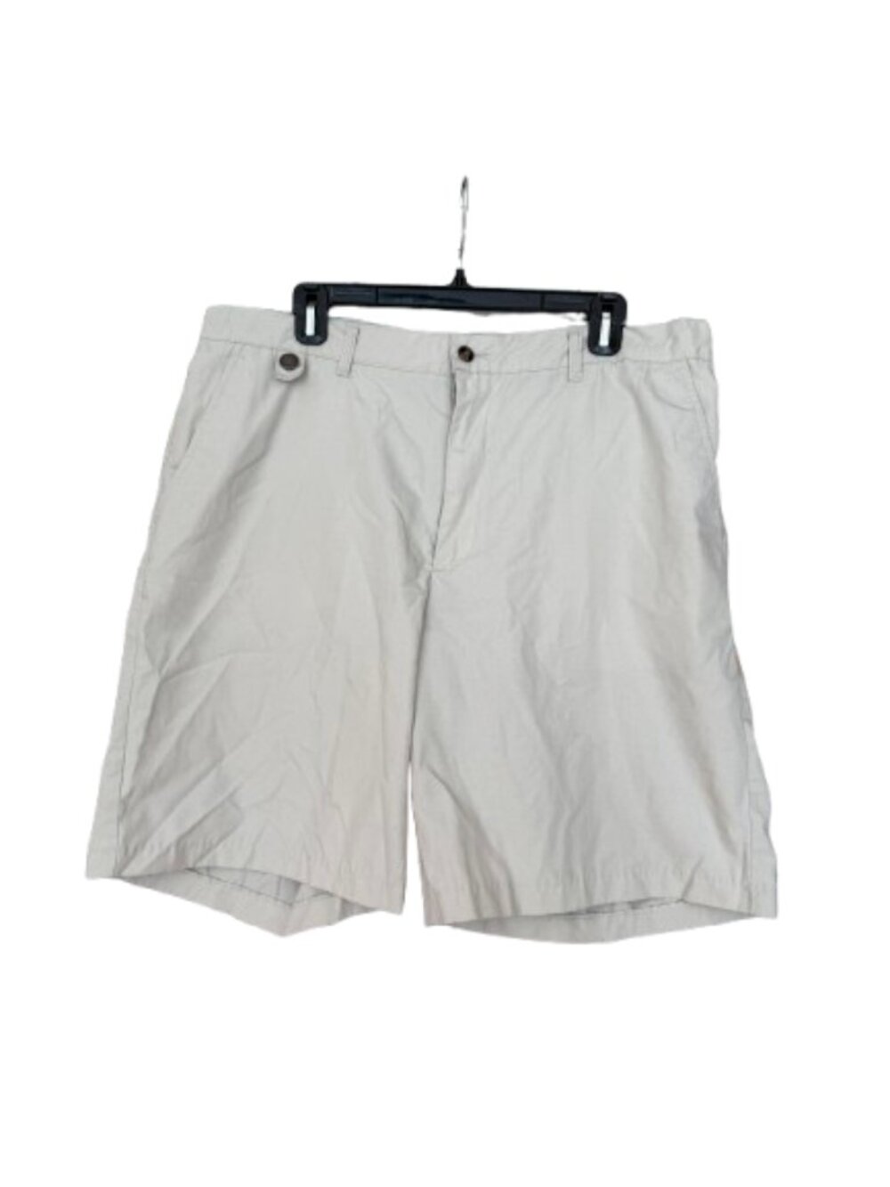 Fox Men's Golf Shorts, 38 Beige Khaki Flat Front Classic Embroidered Fox Logo